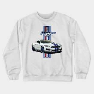 Texas Style Mustang Pony Blue Crewneck Sweatshirt